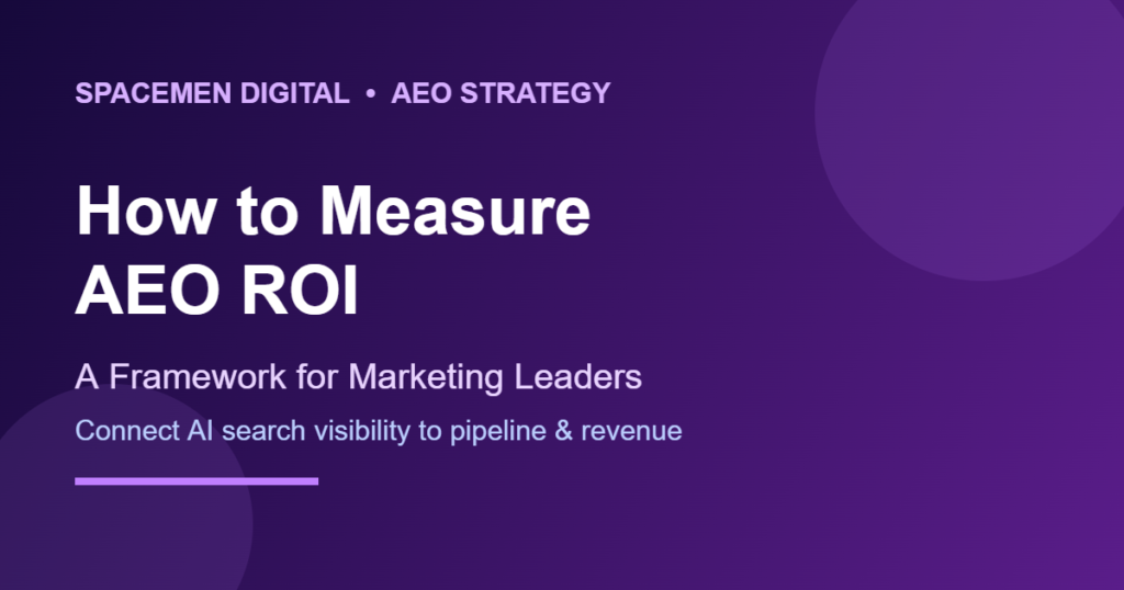 Framework for measuring AEO ROI connecting AI search visibility to revenue